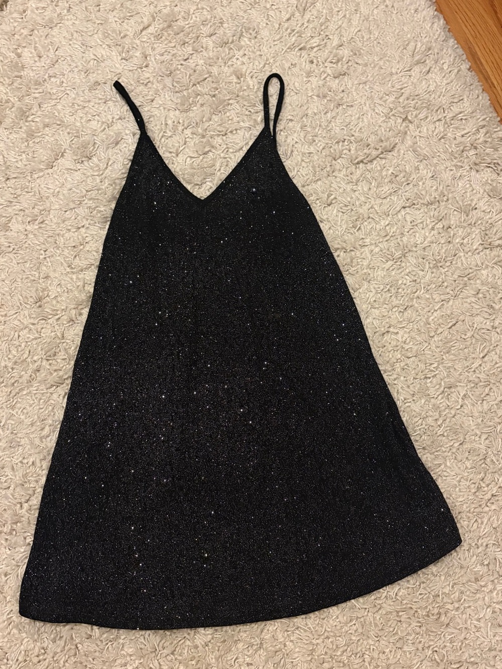 Audrey 3+1 Black Sparkle Mini Slip Dress